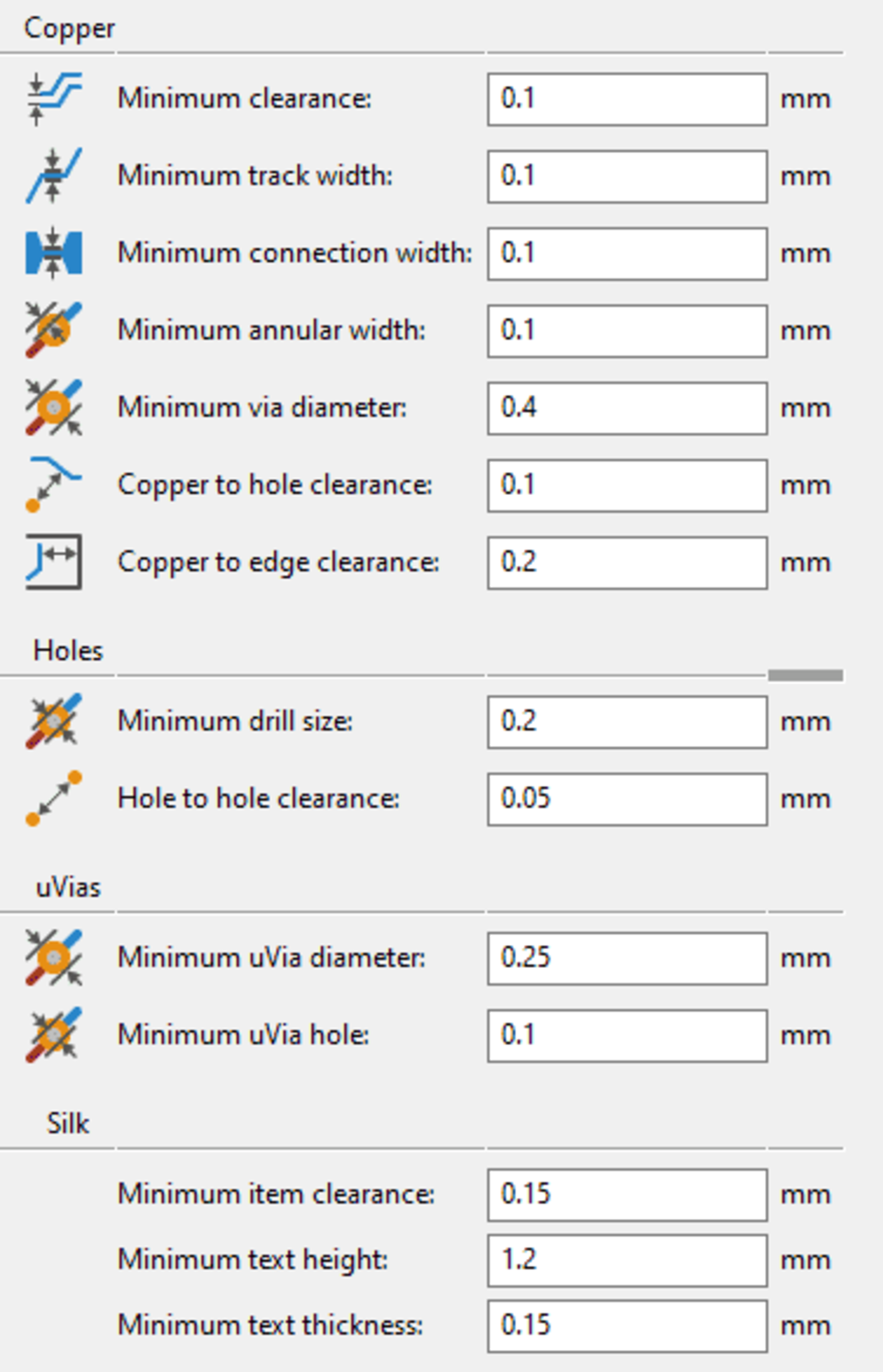 KiCad Global Design Rules