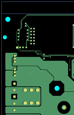 PCB with copper-free areas